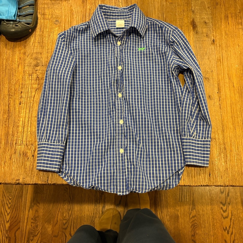 Crewcuts Blue and White Plaid button down  Shirt